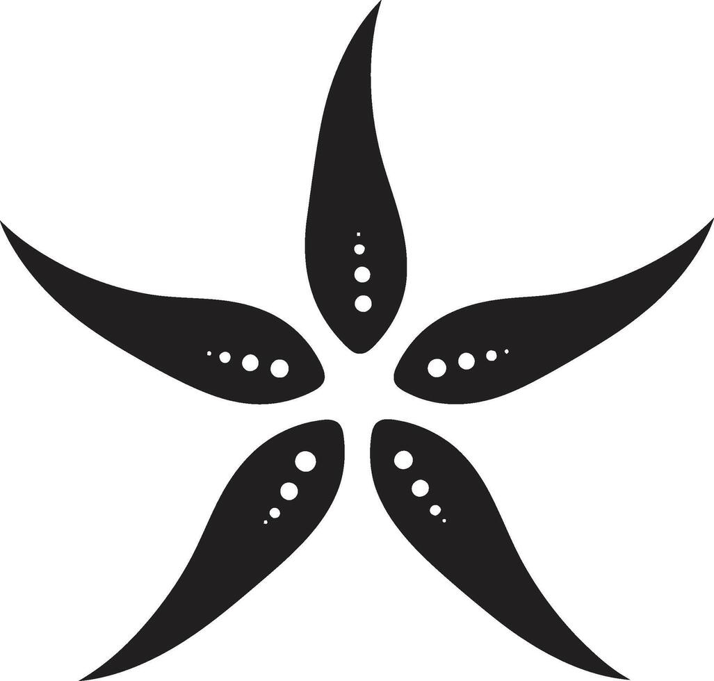 Undersea Delight Black Vector Emblem Coastal Majesty Starfish Logo Glyph