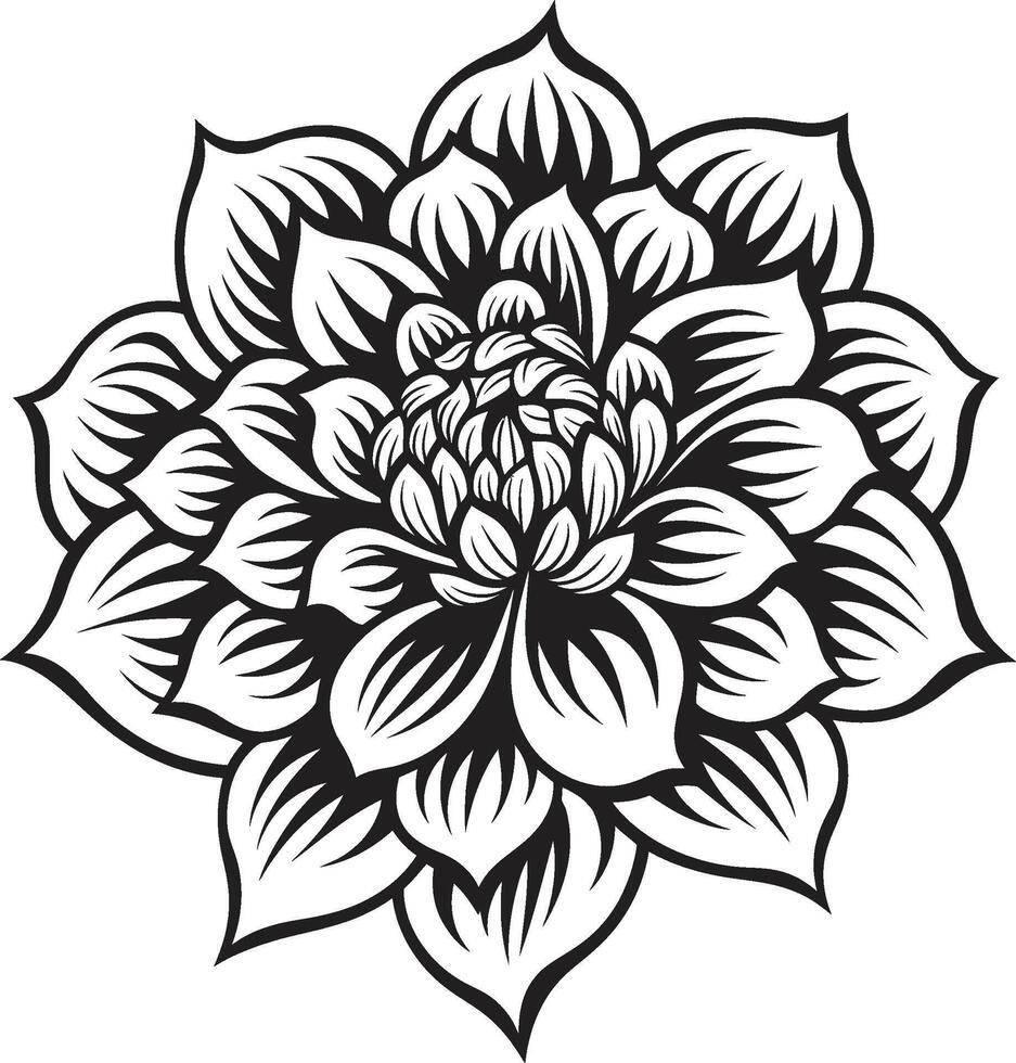 Chic Monochrome Flower Design Vector Grace Minimalistic Blossom Emblem Black Icon