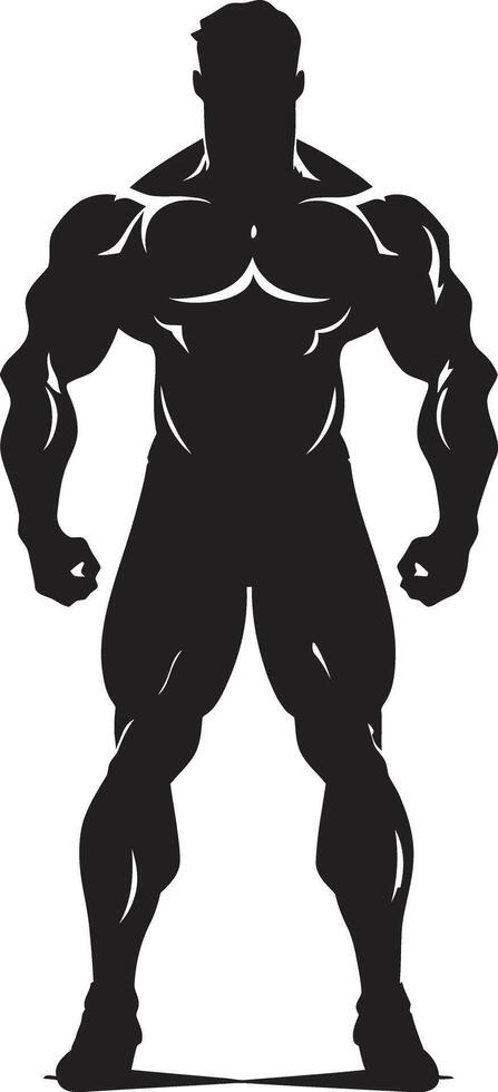 Graphite Godhood Full Body Vector Logo for Muscle Conquerors Muscle Manifest Full Body Black Vector Emblem