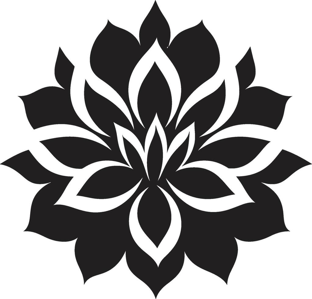 Singular Blossom Element Black Icon Artistic Flower Vector Vector Monotone