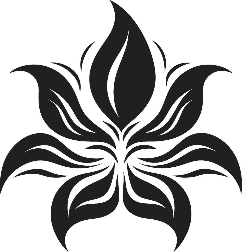 Monochrome Floral Artistry Stylish Icon Detail Ethereal Bloom Essence Vector Symbol Mark