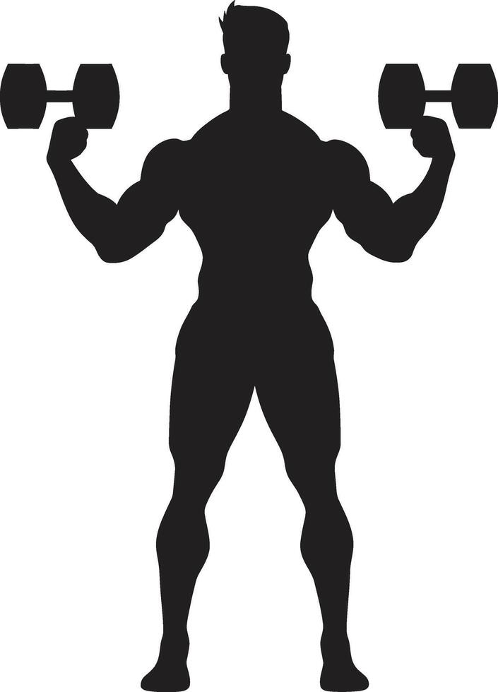 forma física pesa vector emblema dominio muscular negro rutina de ejercicio logo