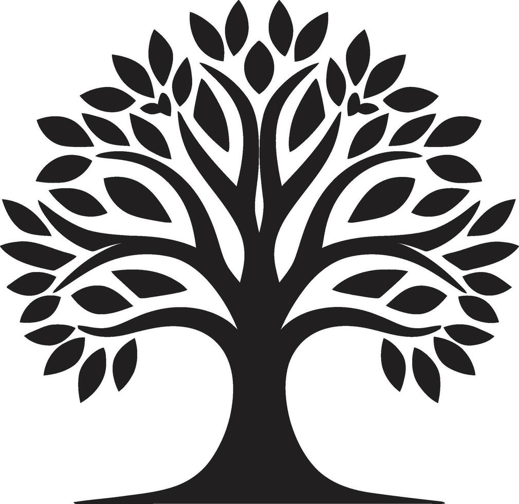 Eternal Growth Tree Vector Icon Forest Harmony Tree Icon Symbol