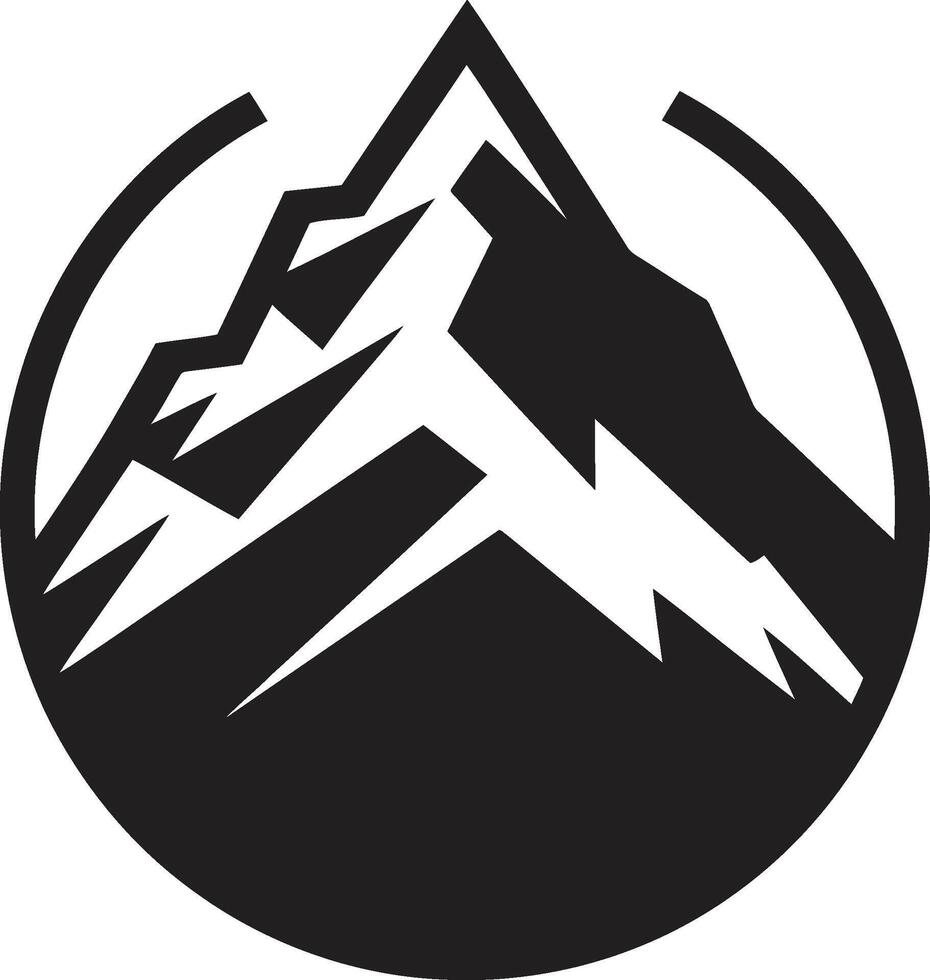 alpino majestad montaña logo icono cumbre vista icónico montaña imagen vector