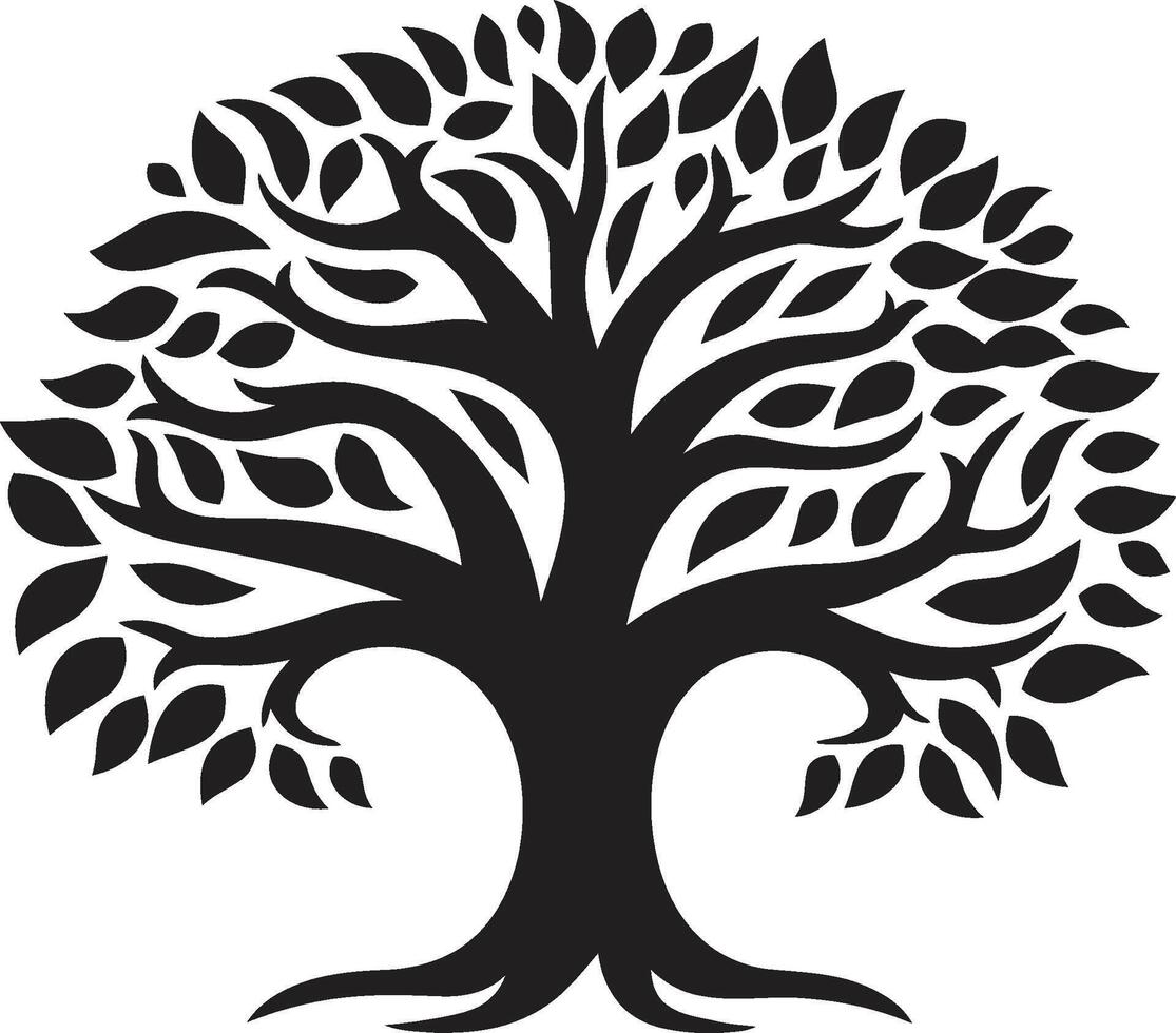 arbóreo majestad árbol icono emblema botánico serenidad árbol símbolo diseño vector