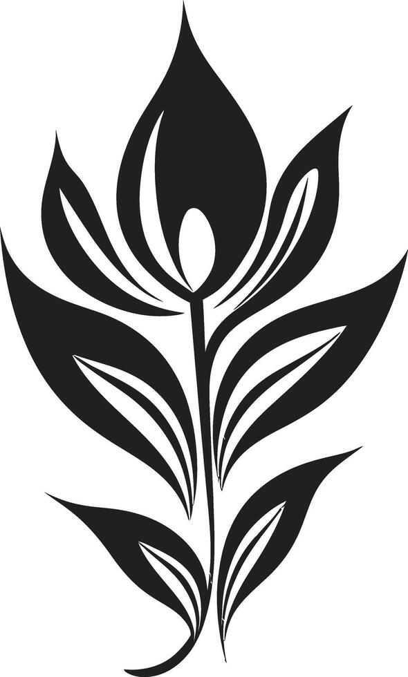 elegante pétalo símbolo monocromo icono detalle monocromo florecer vector emblema peinado