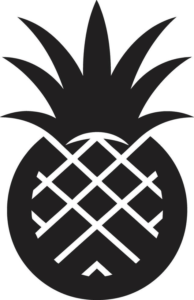Chic Pineapple Silhouette Black Icon Fruitful Elegance Vector Pineapple Badge