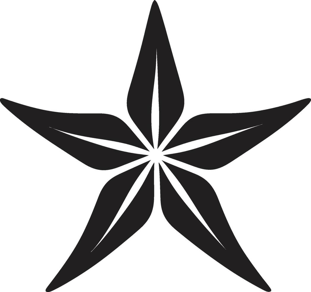 atractivo mar criatura estrella de mar icono diseño lustroso estrella de mar diseño negro vector icono