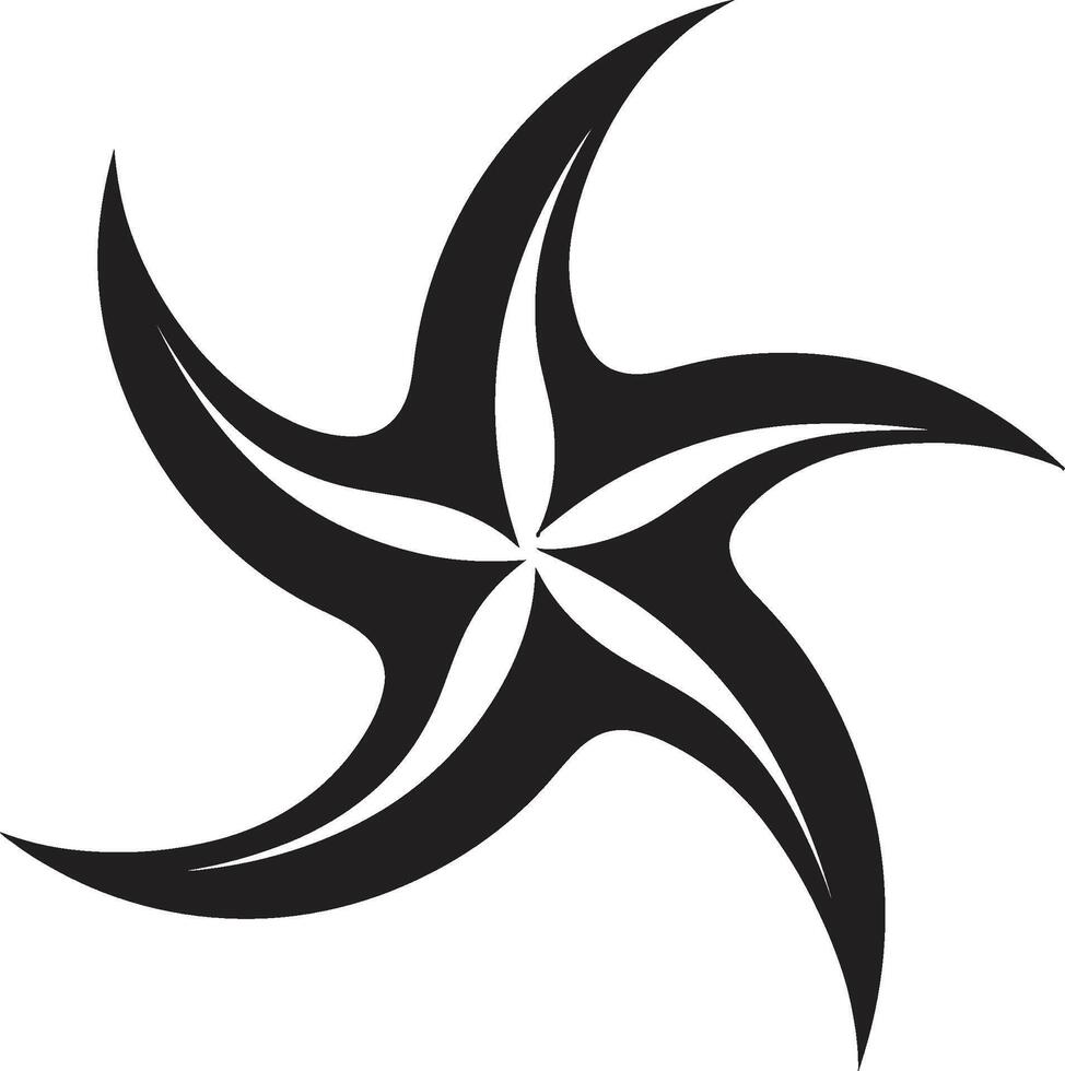 Underwater Appeal Starfish Iconic Emblem Refined Oceanic Grace Black Vector Starfish