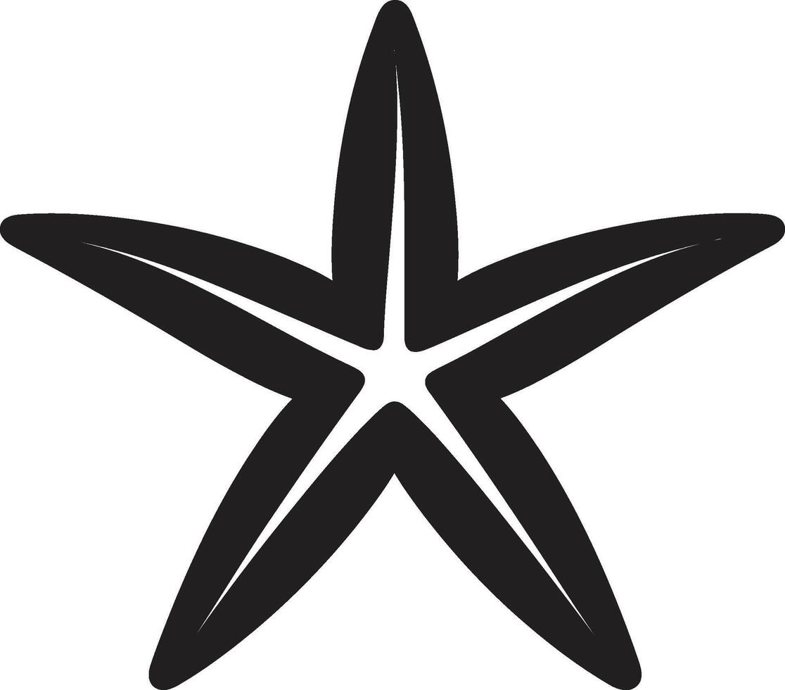 Underwater Appeal Black Vector Icon Refined Oceanic Grace Starfish Logo Mark