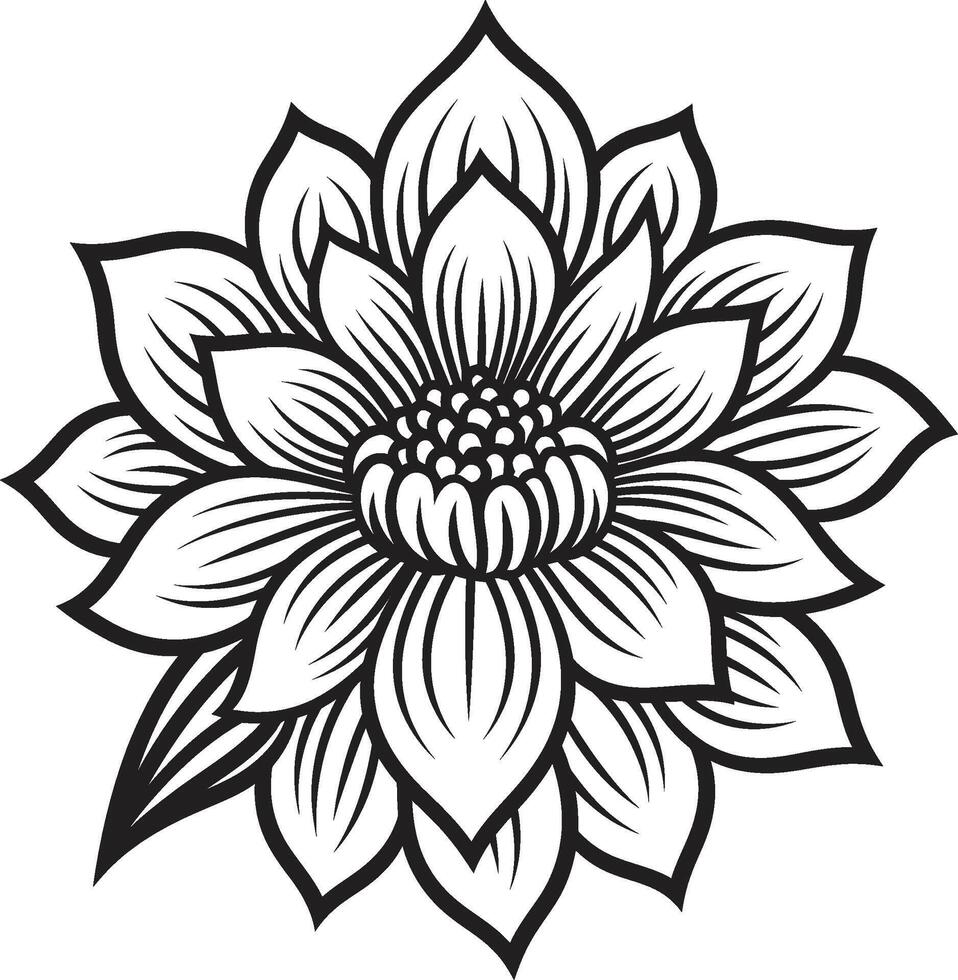 Single Petal Silhouette Vector Chic Monochromatic Bloom Design Iconic Grace