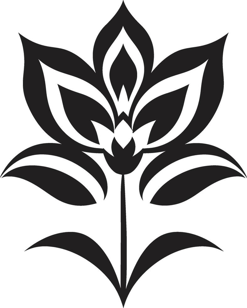 Monochrome Floral Icon Stylish Vector Detail Stylish Monochrome Bloom Emblematic Mark