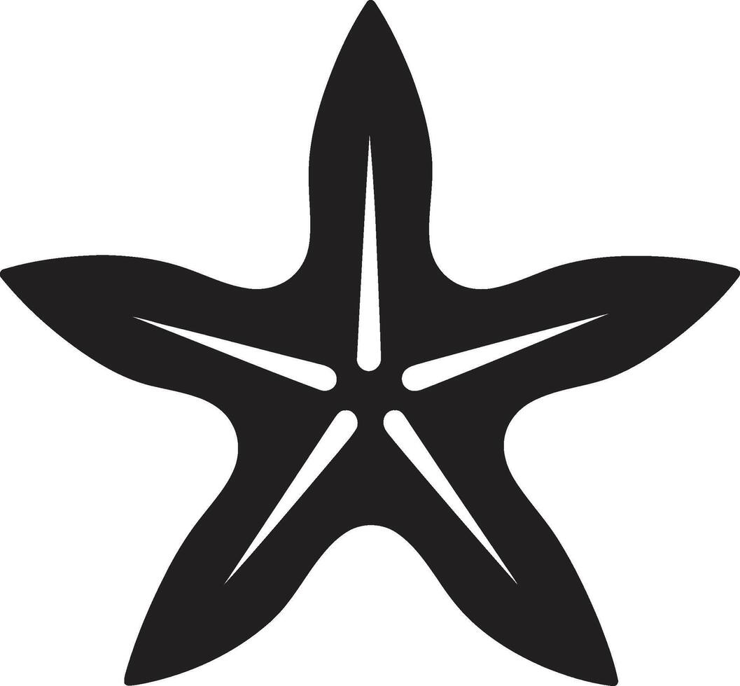 submarino apelación estrella de mar icono diseño refinado oceánico gracia negro vector estrella de mar