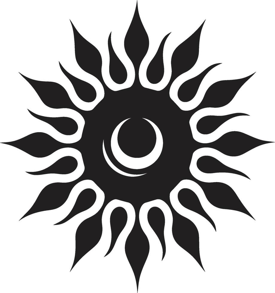 Glorious Gleaming Sun Insignia Vivid Verve Sun Icon vector