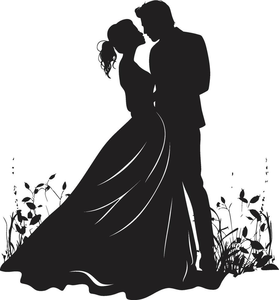 florecer serenata vector monocromo icono Clásico jardín romance icónico negro emblema