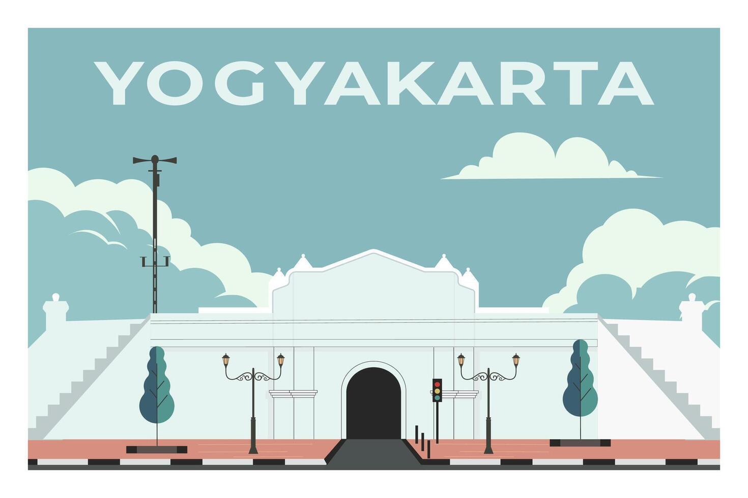 Yogyakarta fort background vector