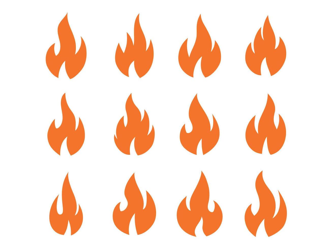 Fire flame isolated vector illustration.