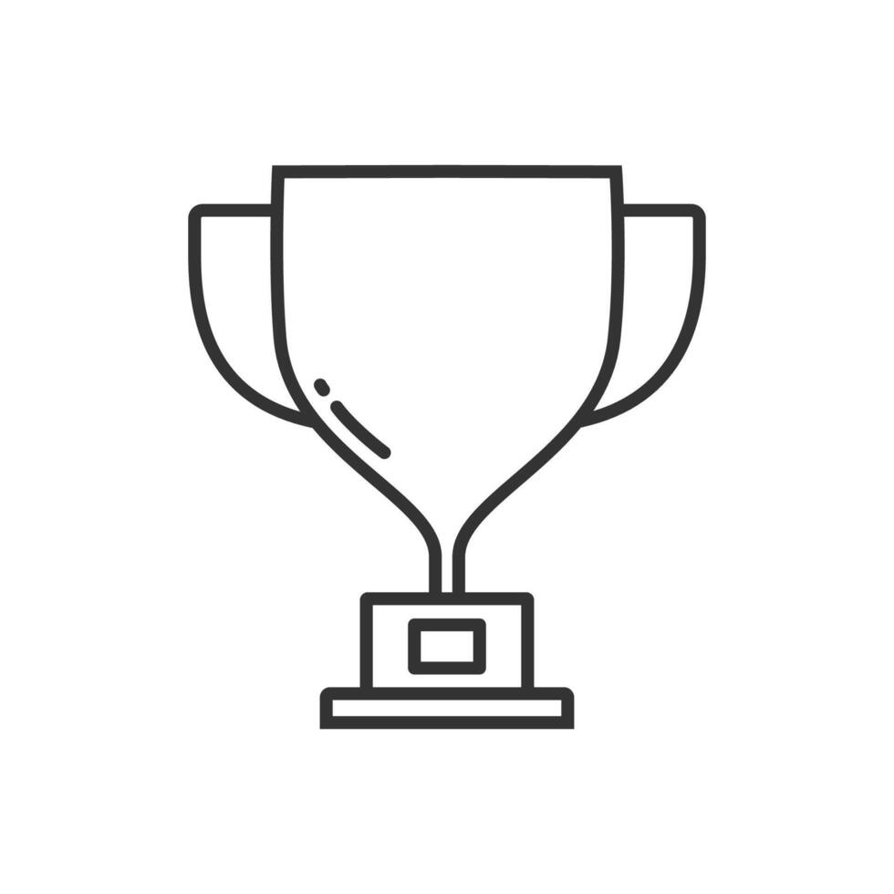 Trophy cup line icon isolated vector illustration.