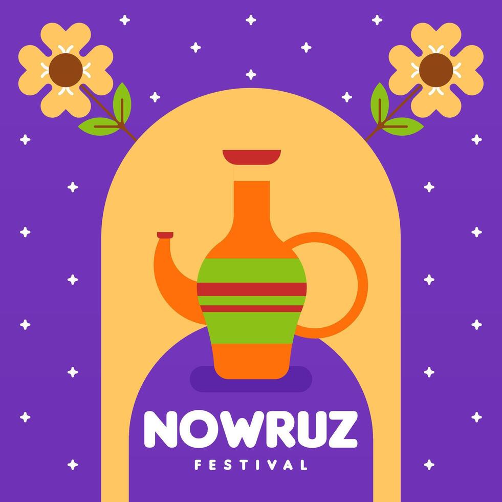 Happy nowruz festival web banner background illustration vector