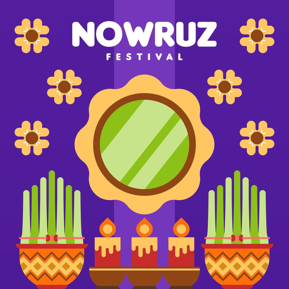 Happy nowruz festival web banner background illustration vector