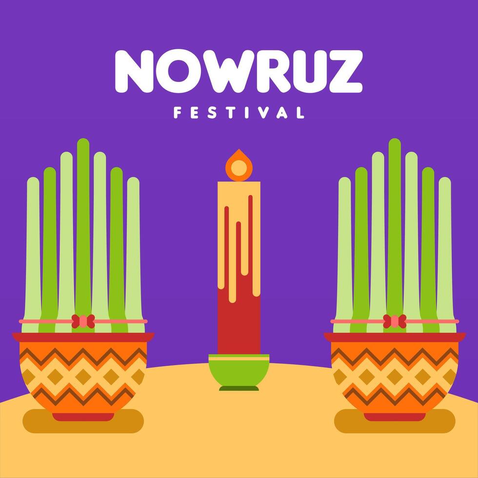 Happy nowruz festival web banner background illustration vector