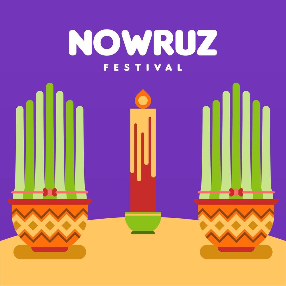 contento nowruz festival web bandera antecedentes ilustración vector