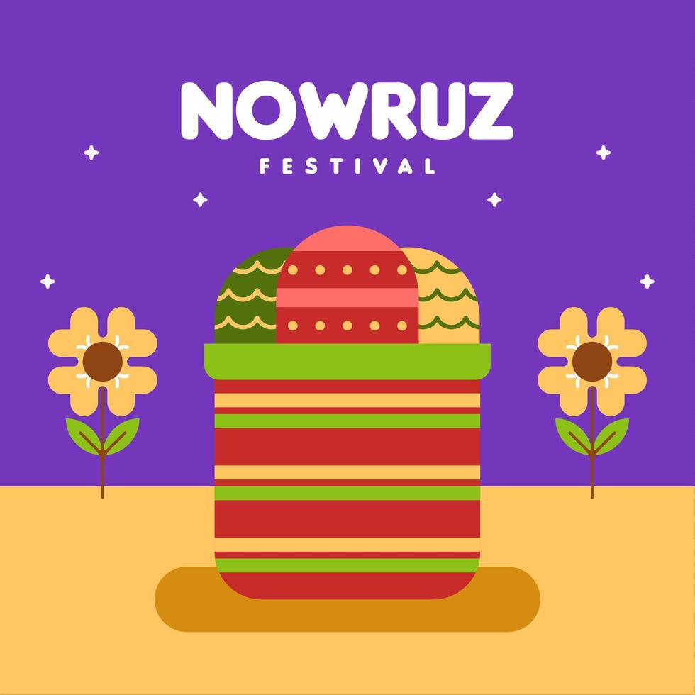 Happy nowruz festival web banner background illustration vector