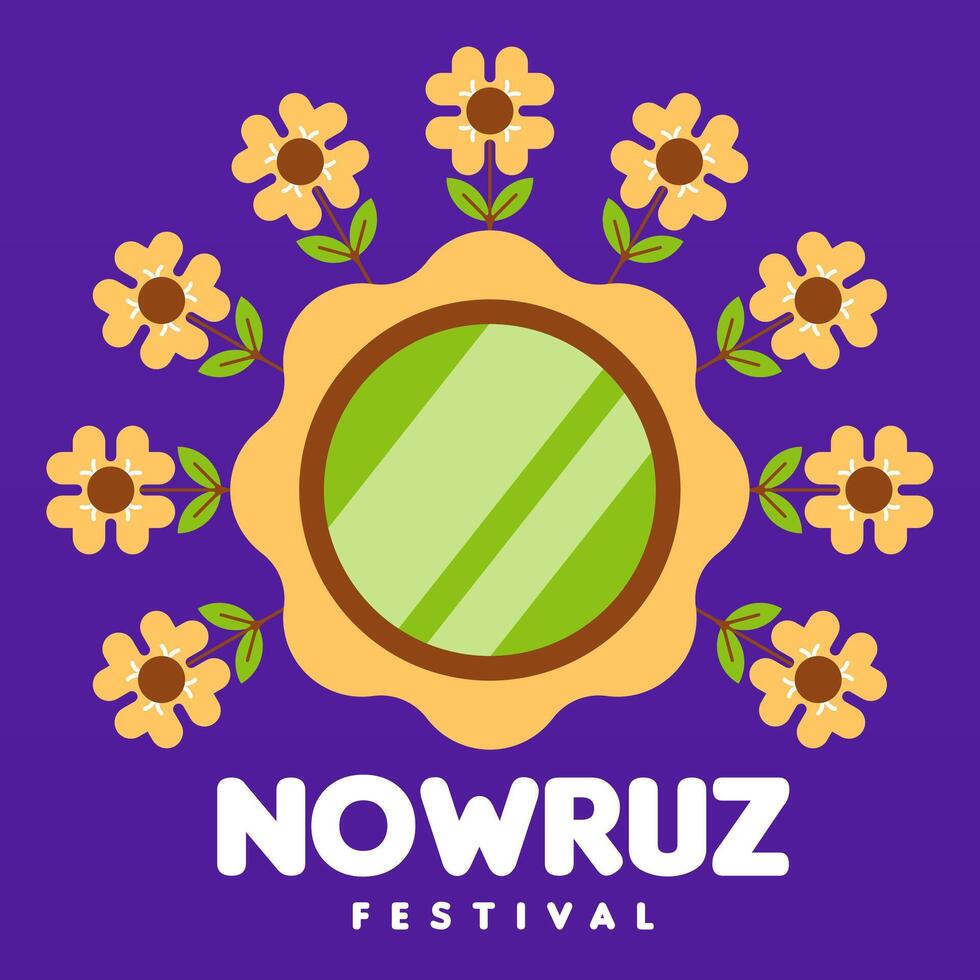 Happy nowruz festival web banner background illustration vector
