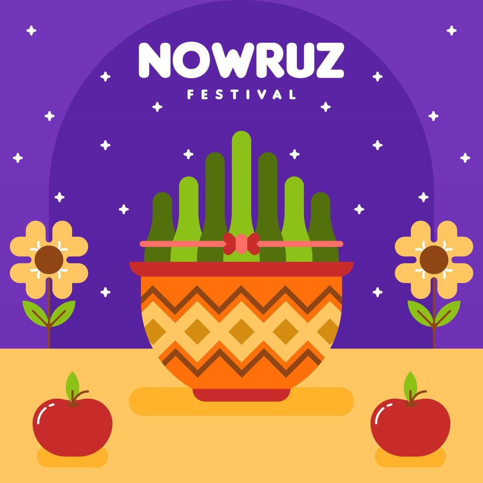 Happy nowruz festival web banner background illustration vector