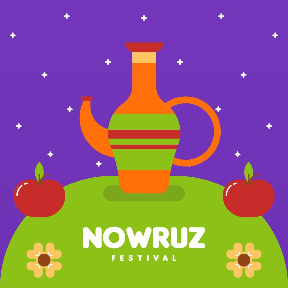 Happy nowruz festival web banner background illustration vector