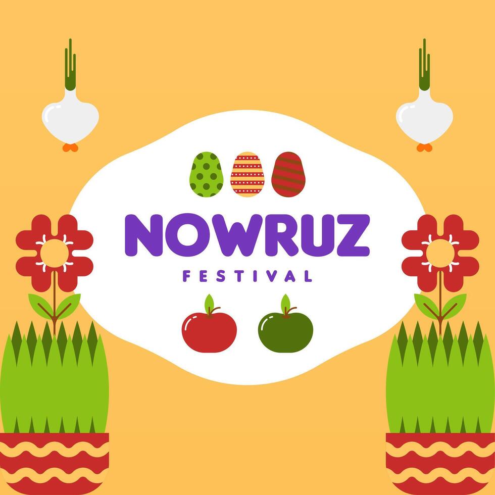 Happy nowruz festival web banner background illustration vector