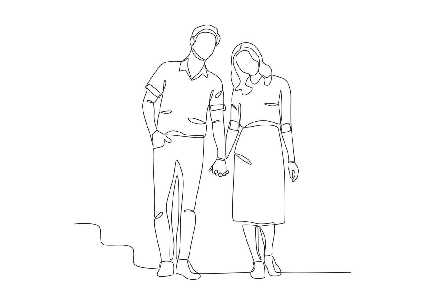 Couple holding hands vector
