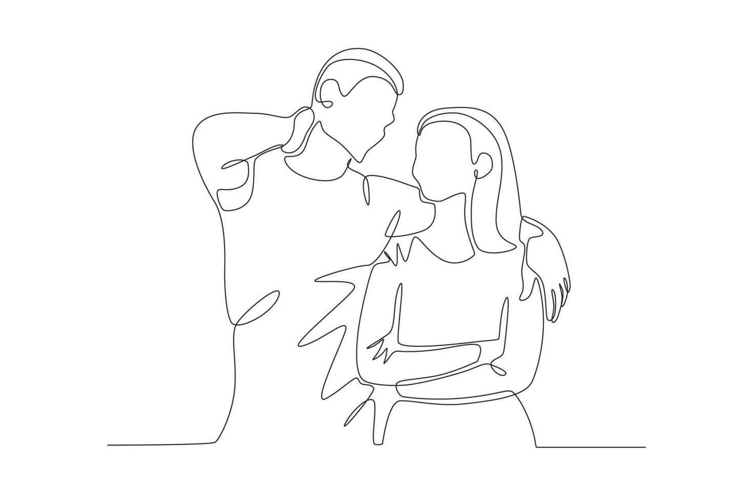 A couple taking a photo and being embraced by their boyfriend vector