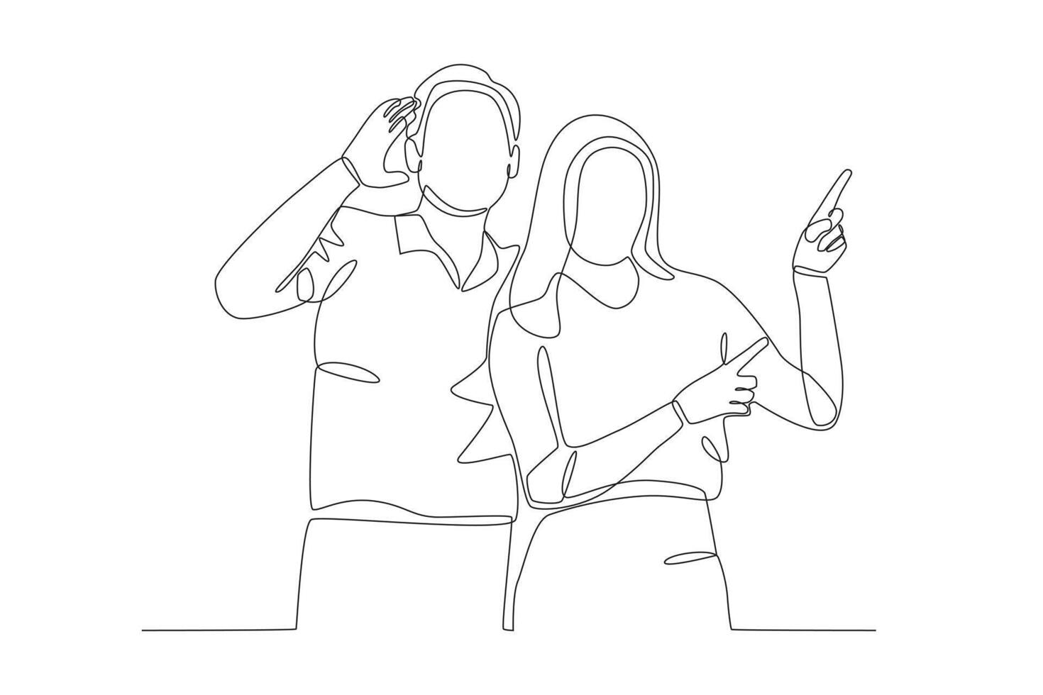 A couple taking photos in a cute style vector
