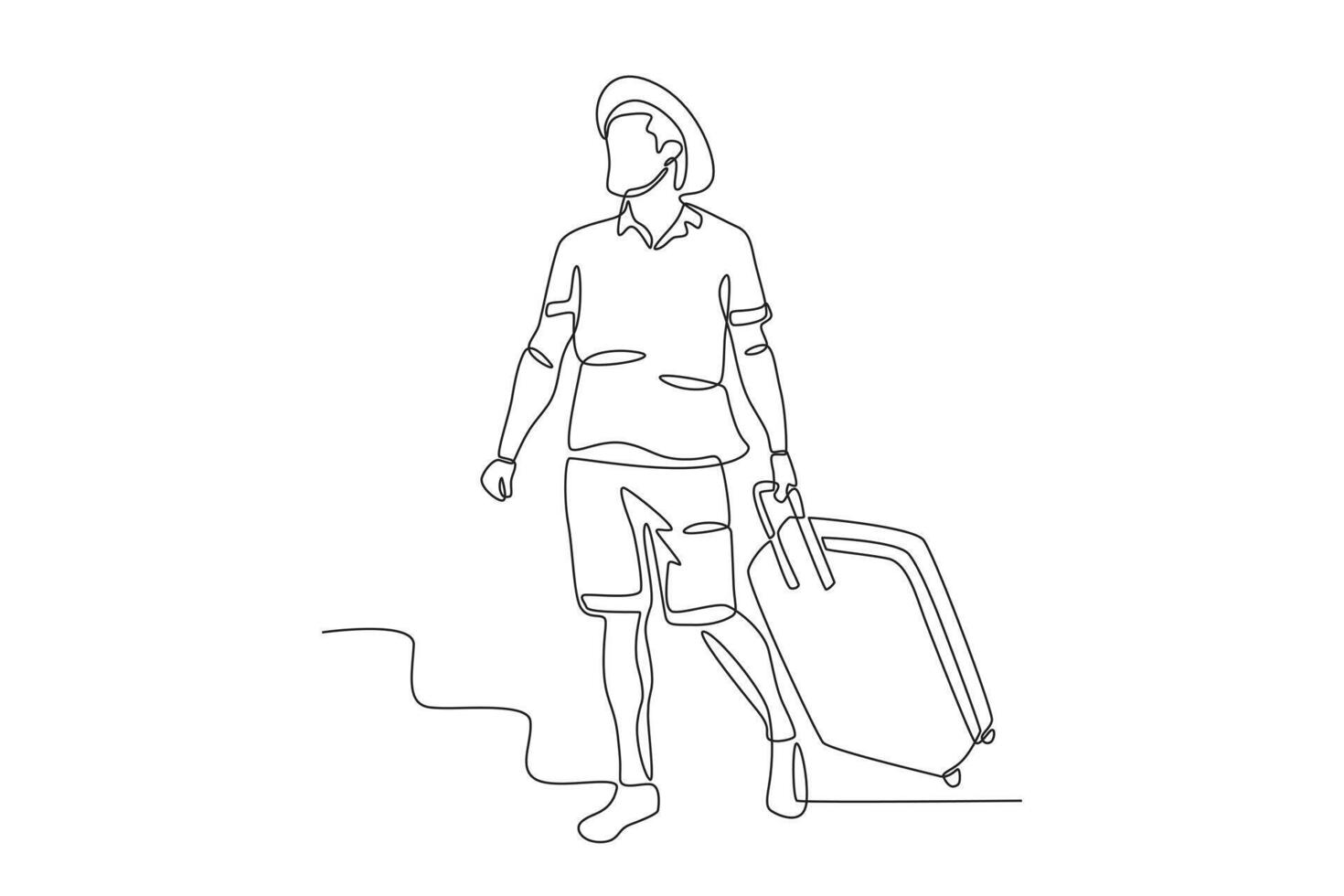 A woman is on holiday alone vector