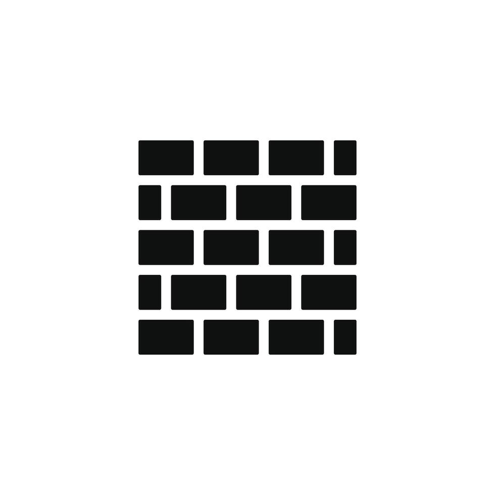 Brick wall icon isolated on white background vector