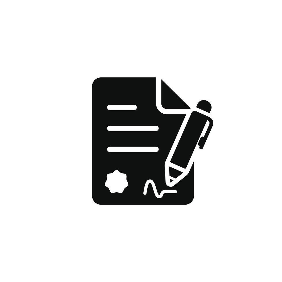 Contract icon isolated on white background vector