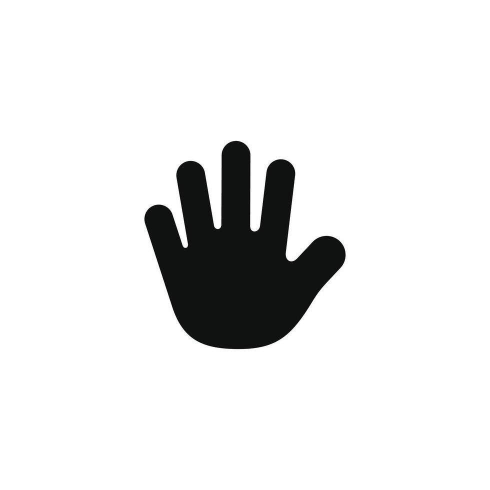 Hand icon isolated on white background. Palm hand icon vector