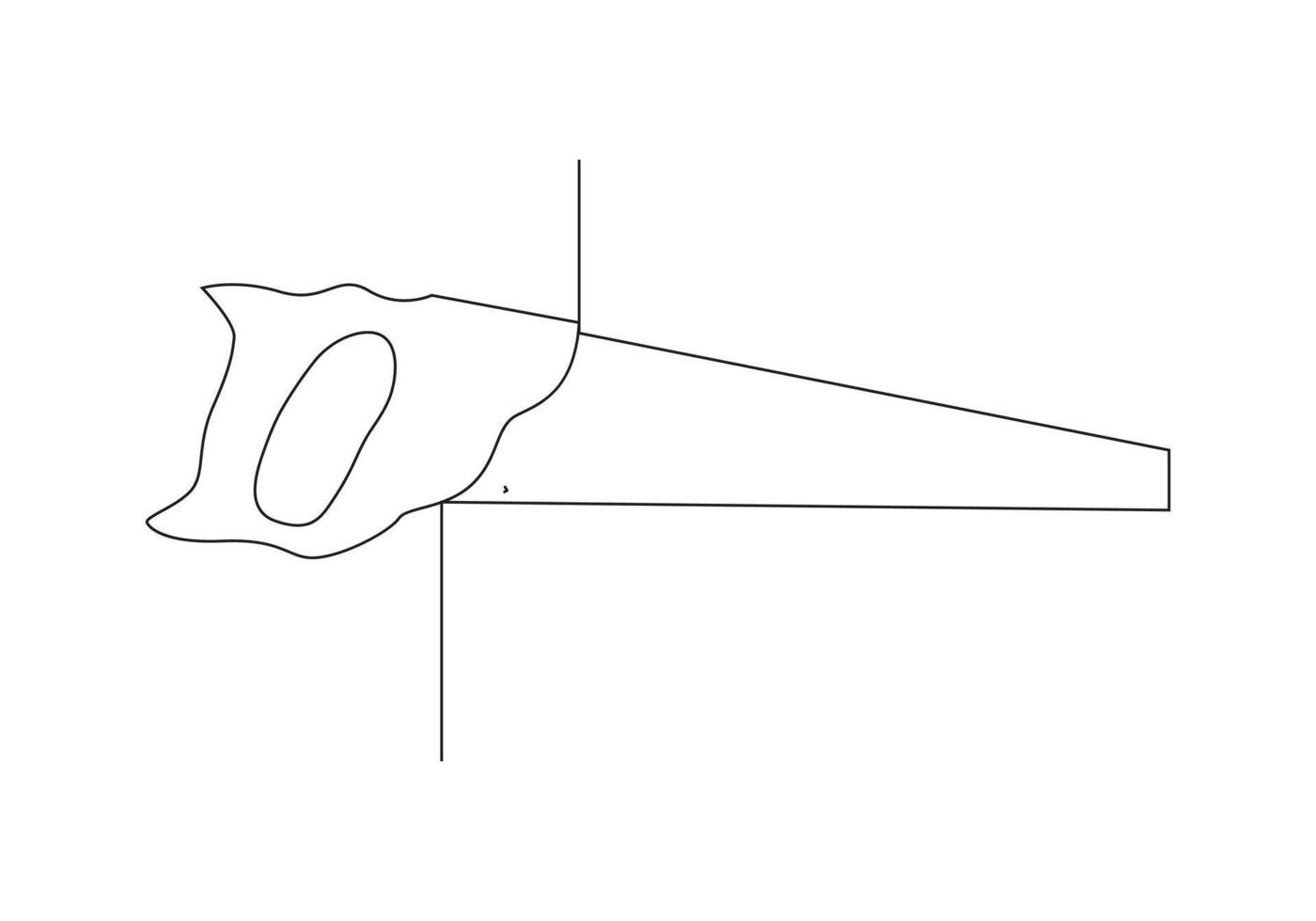 Hand Saw in Continuous line drawing. One line drawing background. Vector illustration. hacksaw continuous line icon