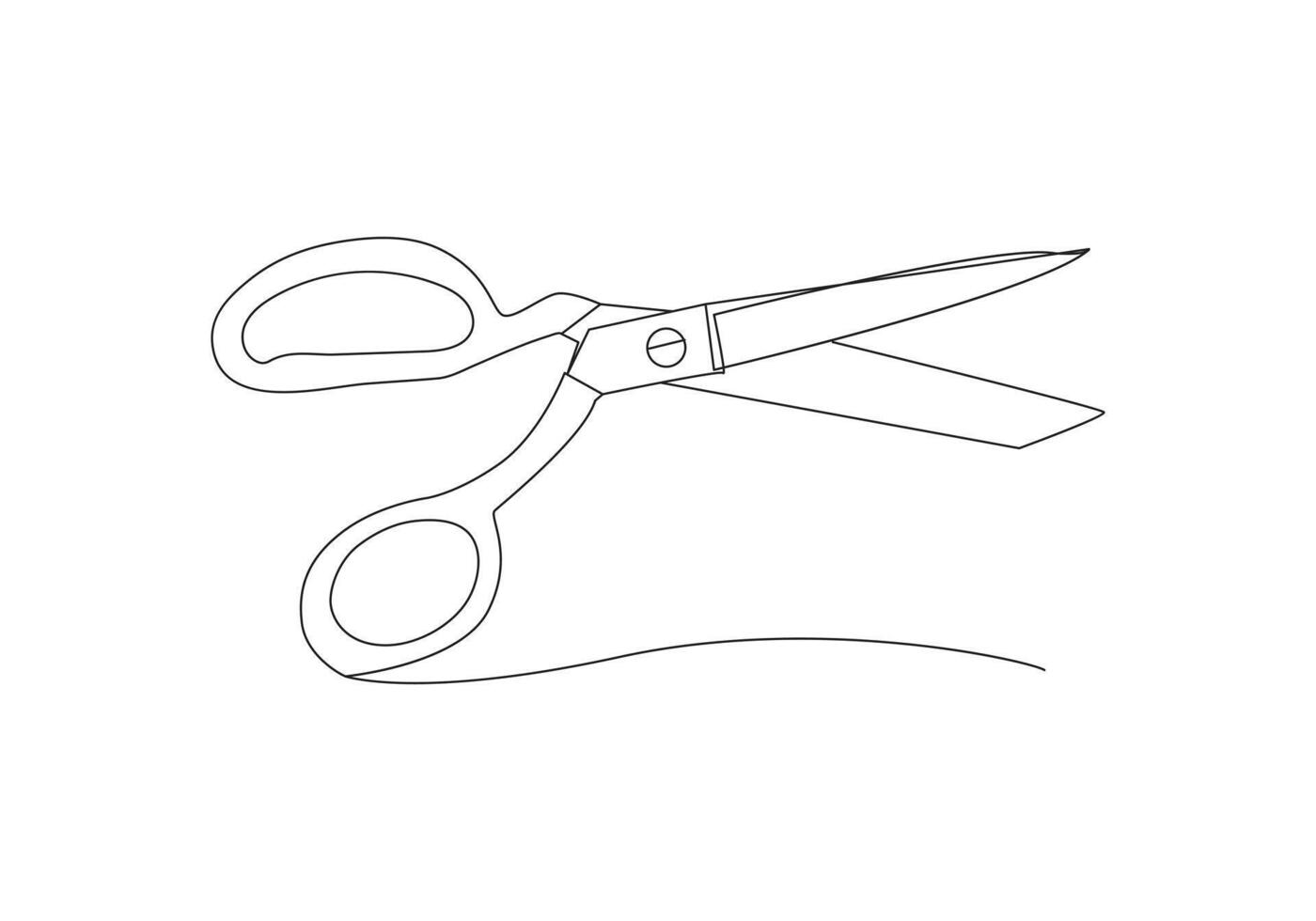 Scissors in Continuous one line drawing. drawing single line style, minimalist design. Editable stroke. Isolated. Vector illustration