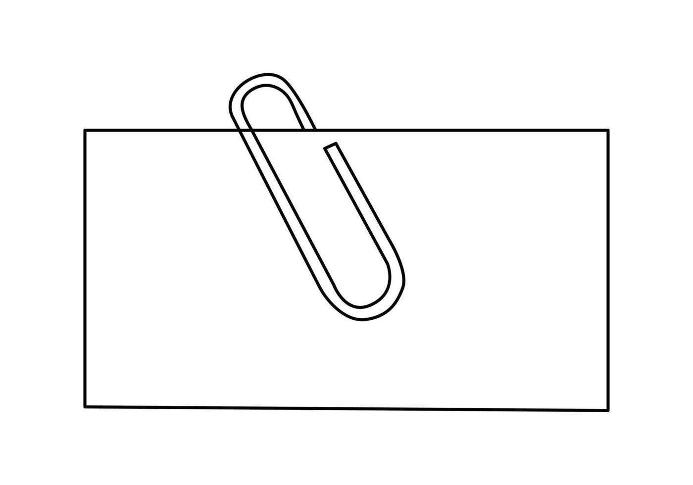 Paper clip in Continuous one single line drawing. Stationery item vector illustration