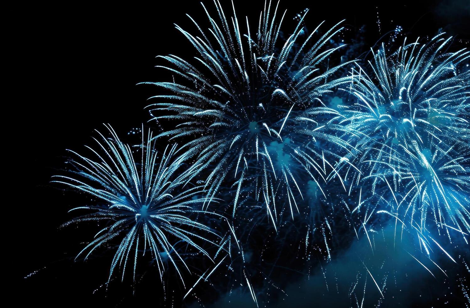 AI generated a image of blue fireworks on dark background photo