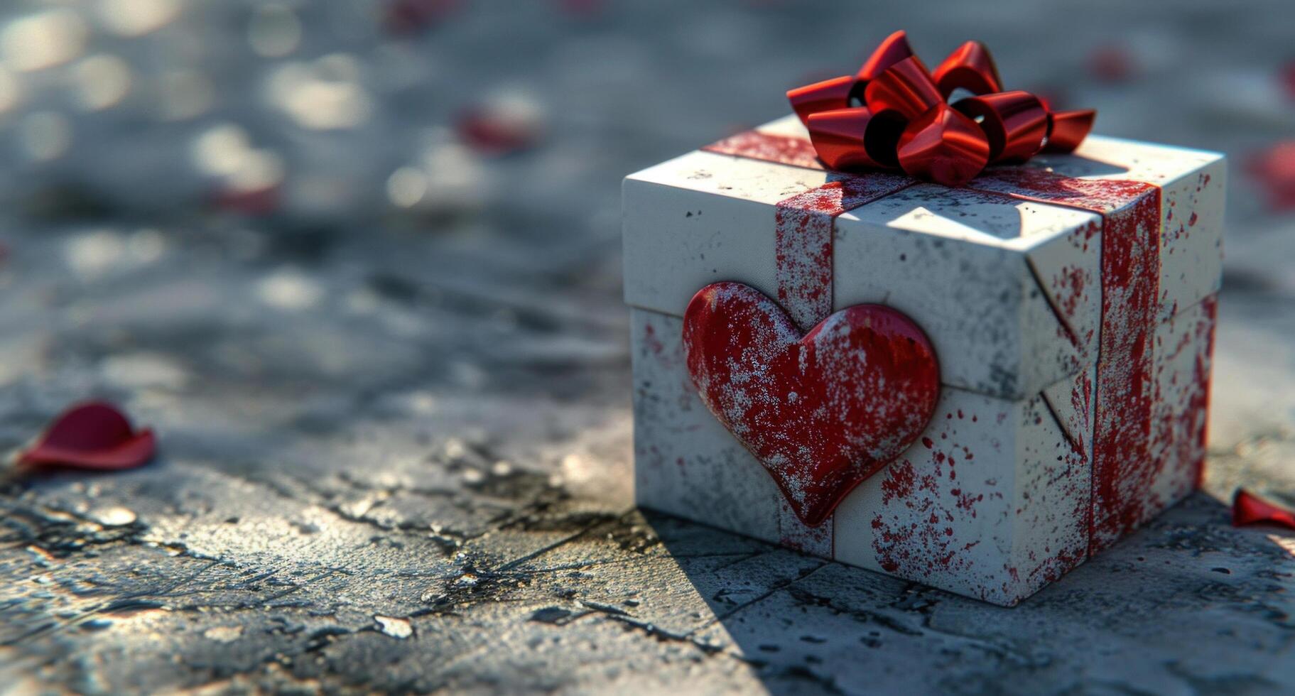 AI generated a present box with a heart on it photo