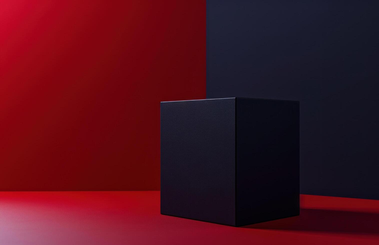 AI generated black box on red background photo