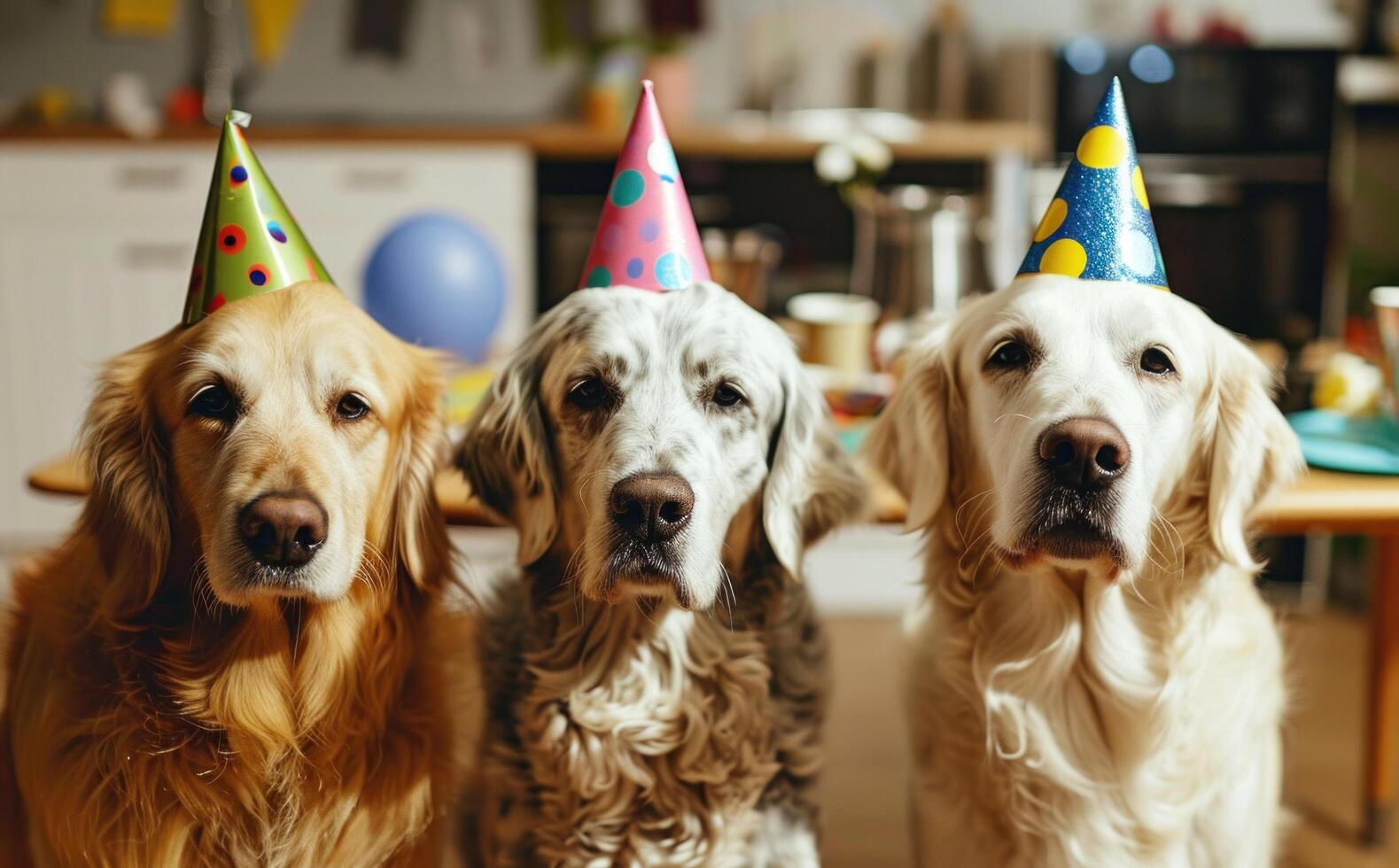 ai generado cumpleaños fiesta para perros foto