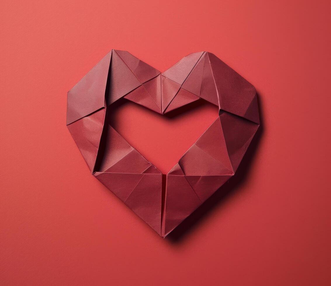 AI generated an origami heart with two hearts cut off is in the middle photo