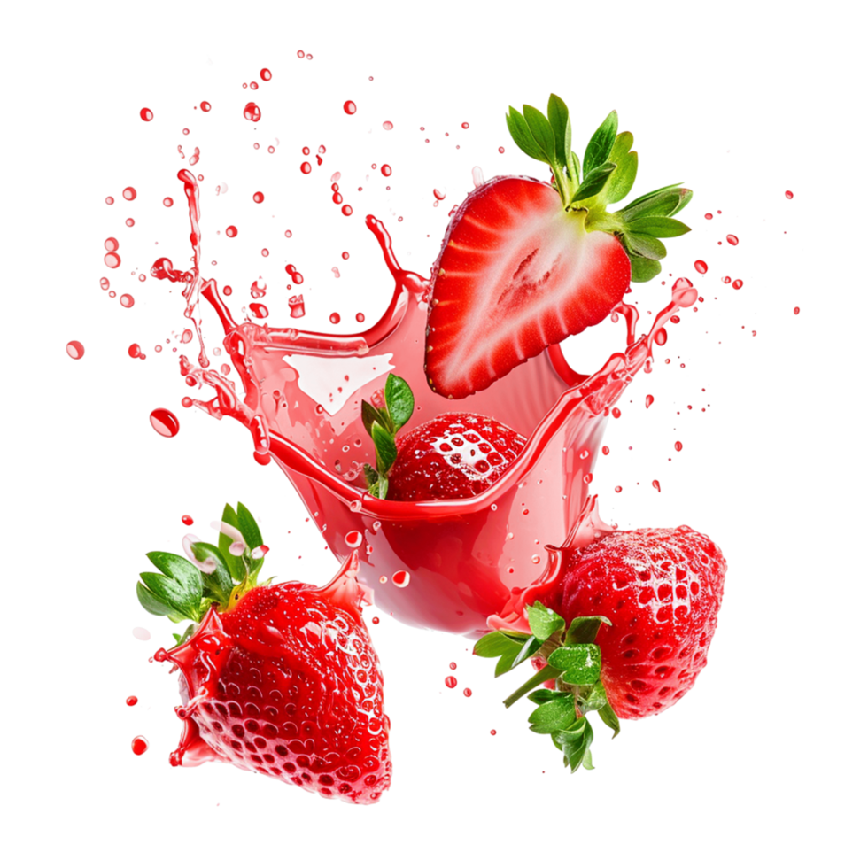 ai généré fraise jus éclaboussure png