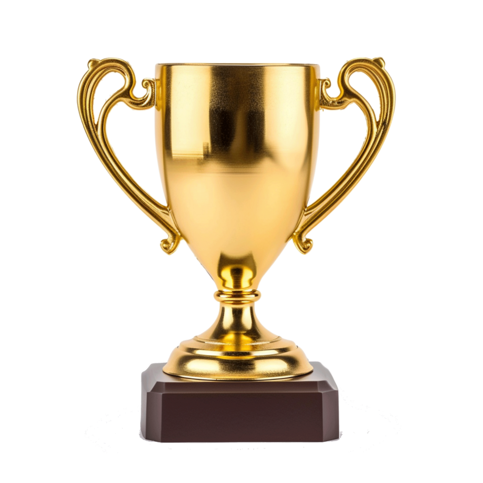 AI generated gold trophy cup png