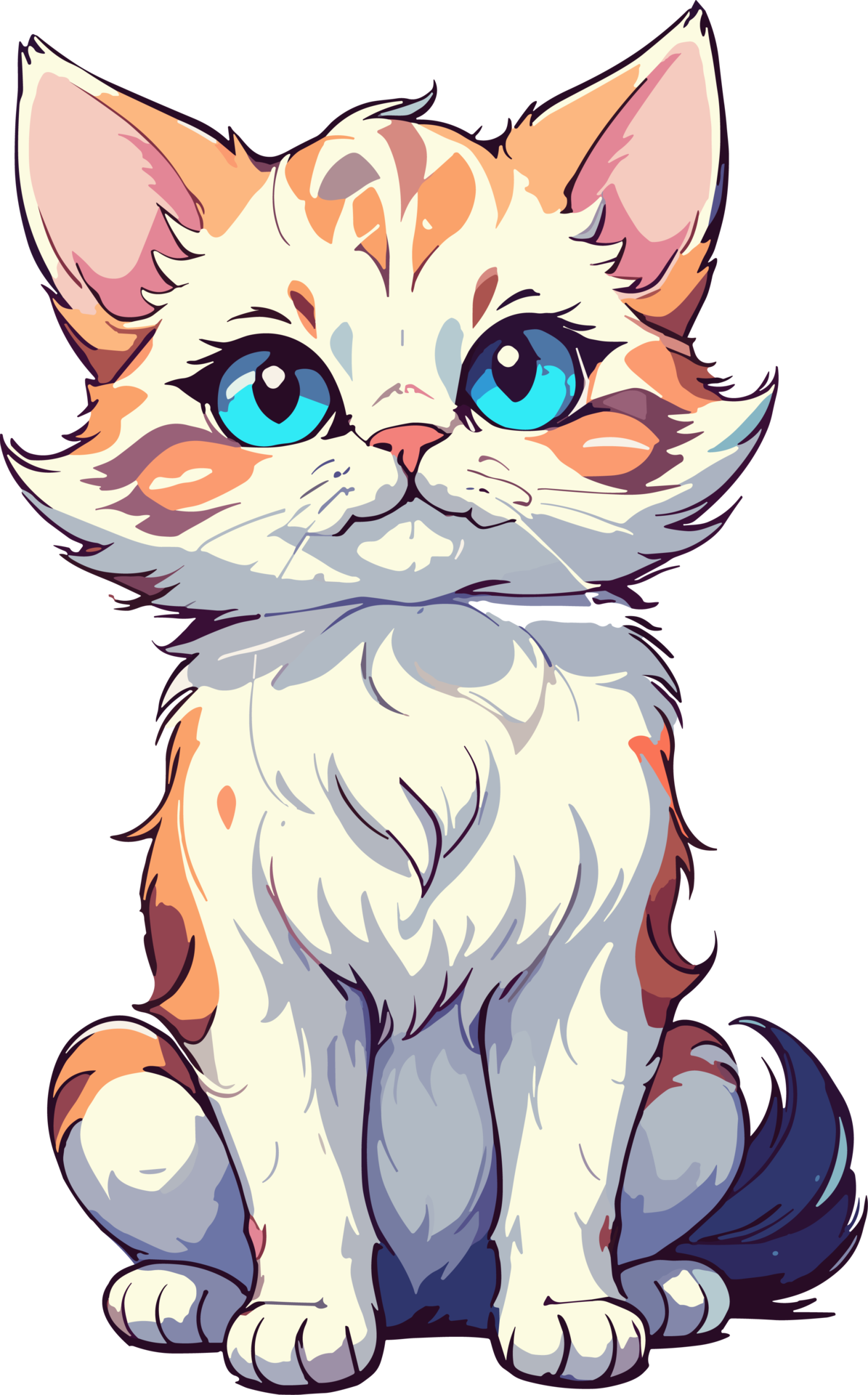 AI generated Kitten with Blue Eyes Cartoon 37332404 PNG