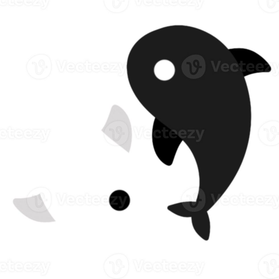 Yin yang fish character illustration png